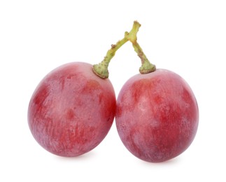 Photo of Two ripe red grapes isolated on white