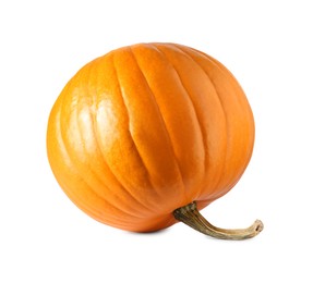 One fresh orange pumpkin isolated on white