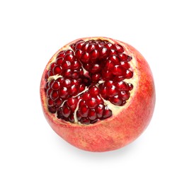 Photo of One fresh ripe pomegranate isolated on white