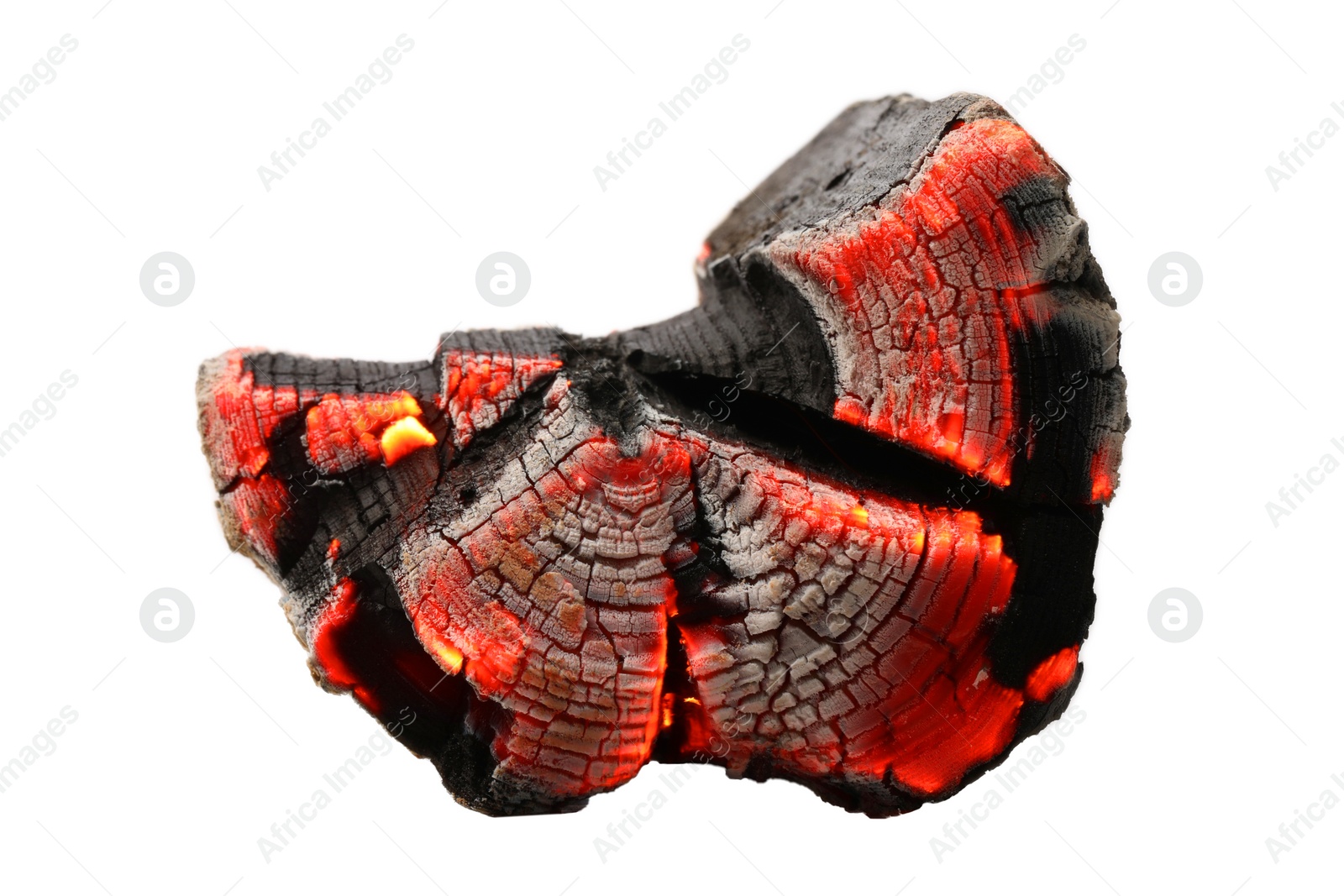 Photo of Piece of smoldering coal isolated on white