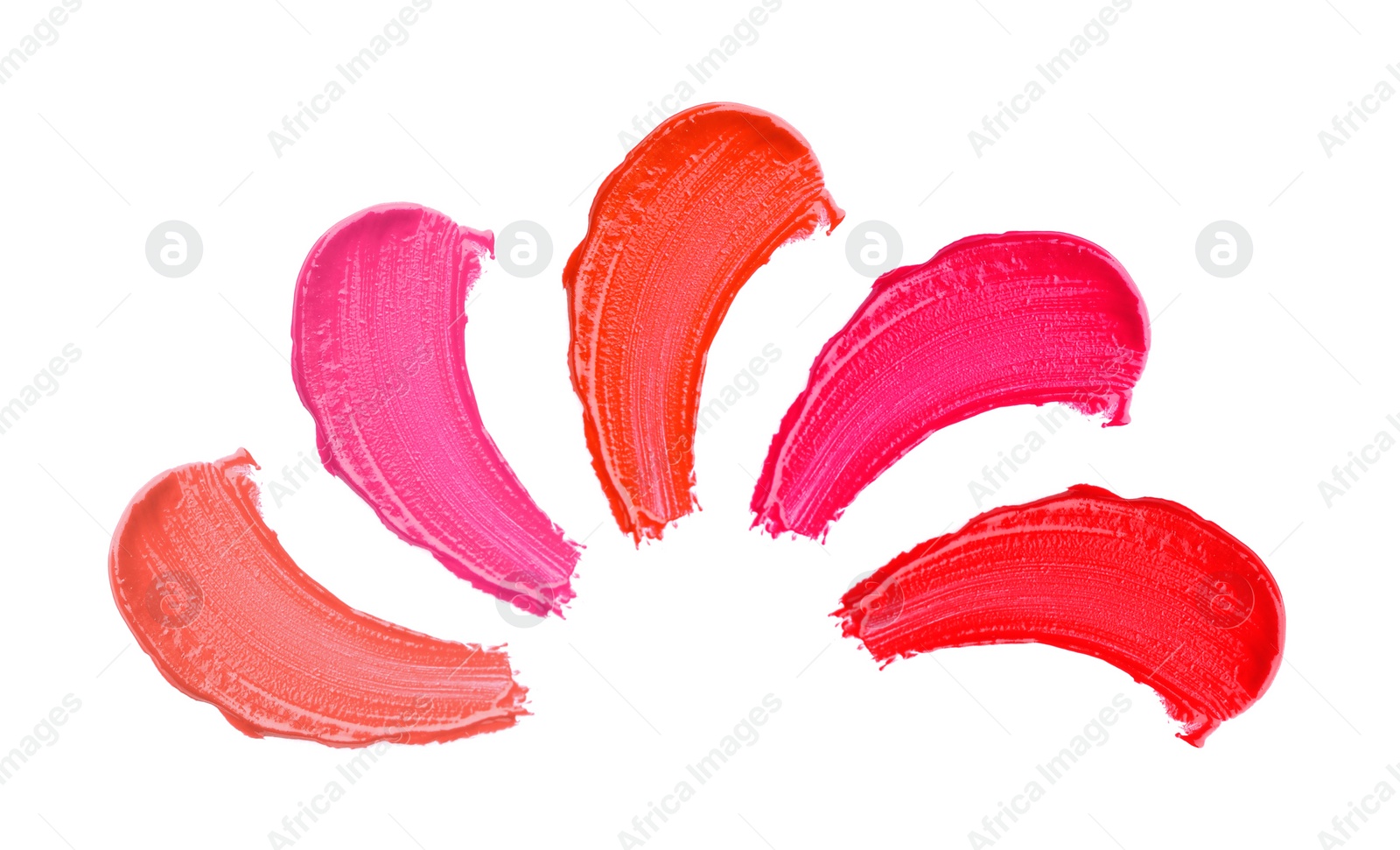 Image of Lip gloss in different colors. Set of smears