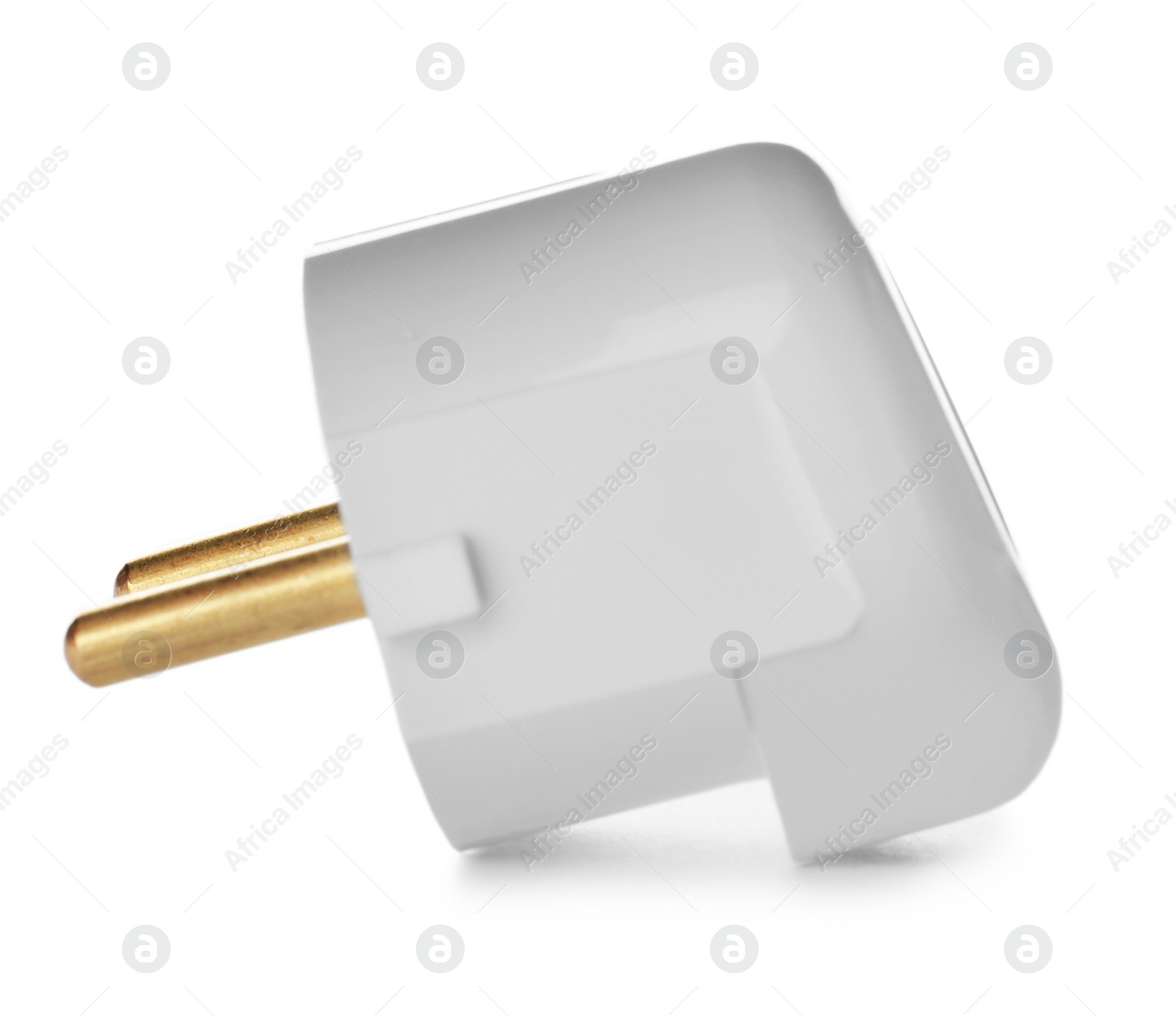 Photo of Plug on white background. Electrician's professional equipment