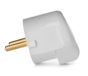 Plug on white background. Electrician's professional equipment