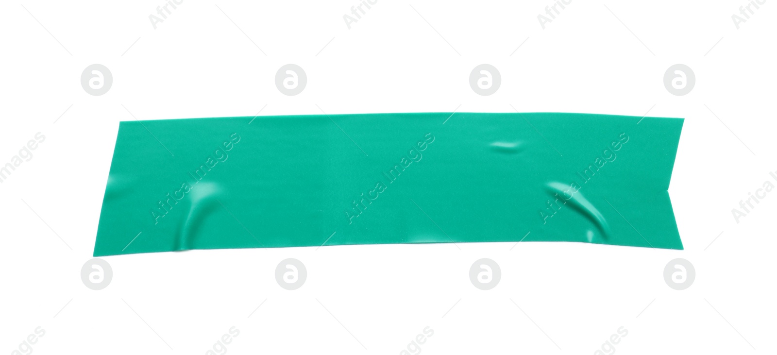Photo of Piece of turquoise insulating tape isolated on white, top view