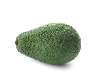 Photo of Ripe avocado on white background. Tropical fruit