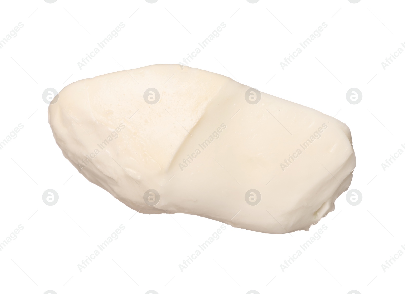 Photo of Slice of mozzarella cheese isolated on white