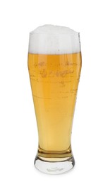 Photo of Full glass of beer isolated on white