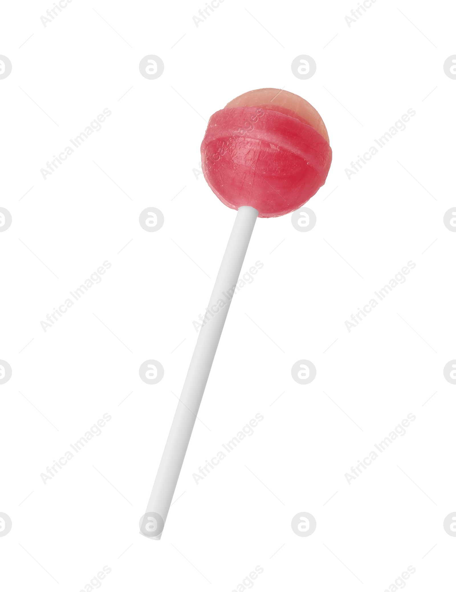 Photo of One sweet colorful lollipop isolated on white