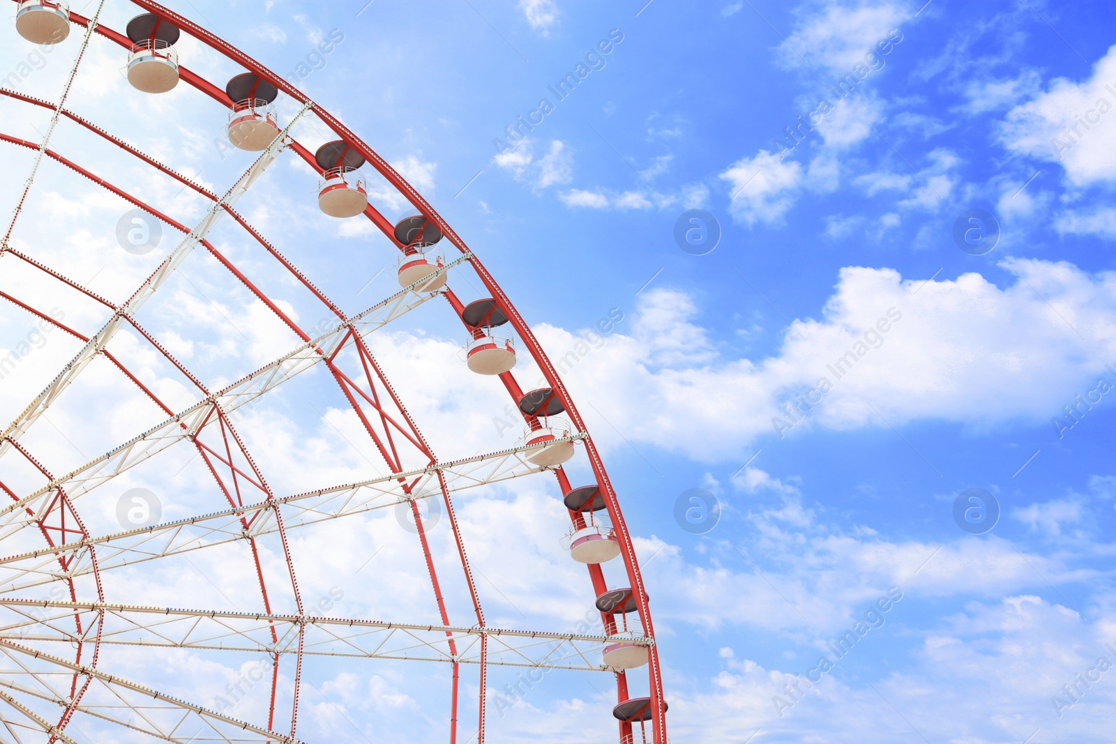 Photo of Beautiful large Ferris wheel outdoors, space for text