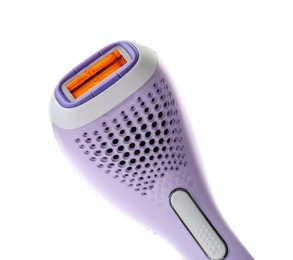 Modern laser epilator on white background