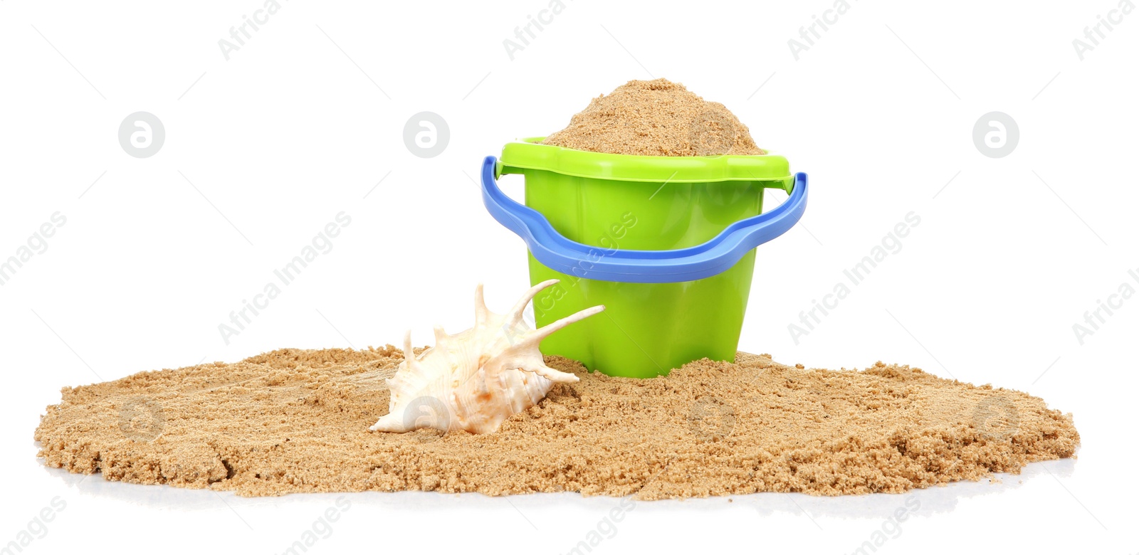 Photo of Composition with beach objects on white background