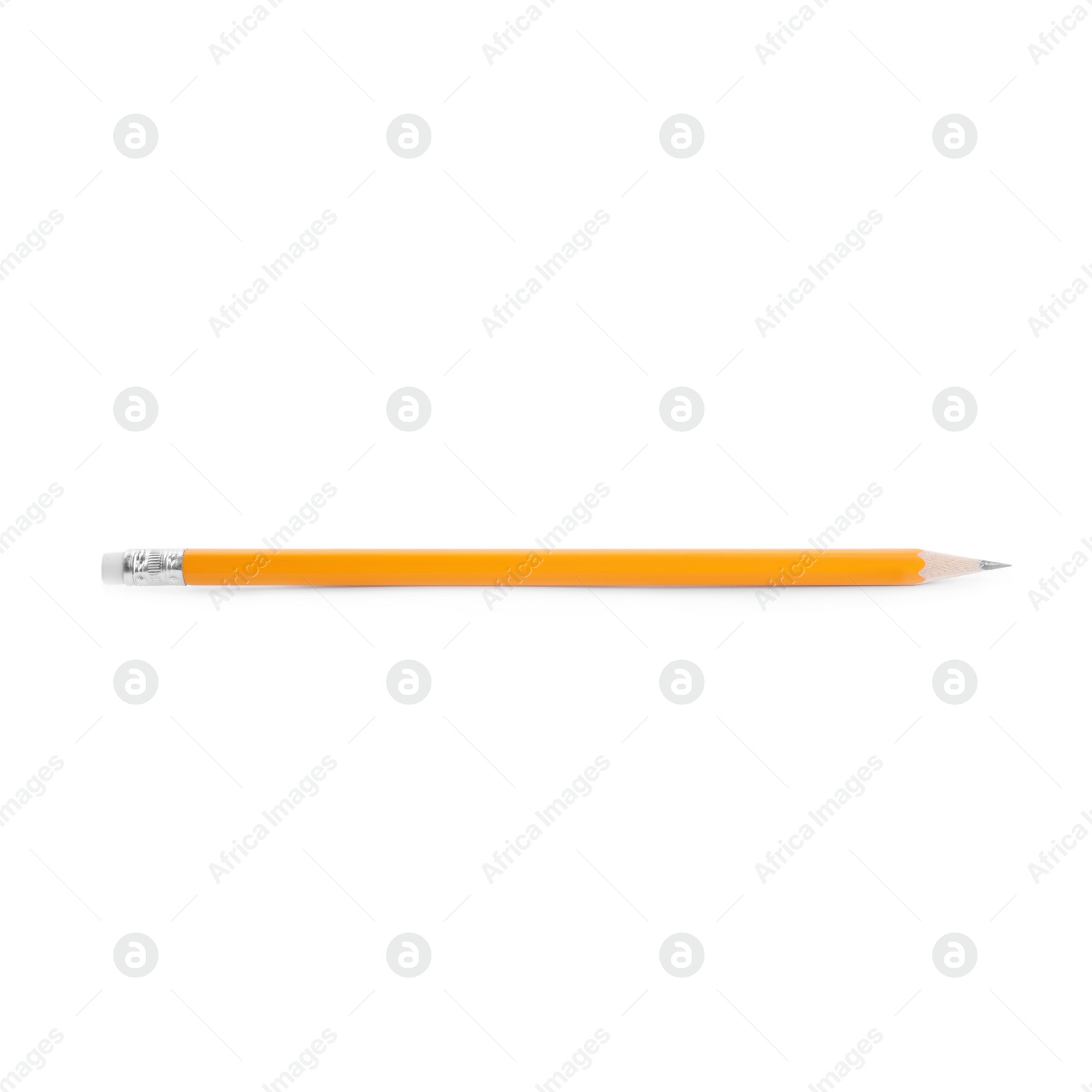 Photo of Graphite pencil with eraser isolated on white