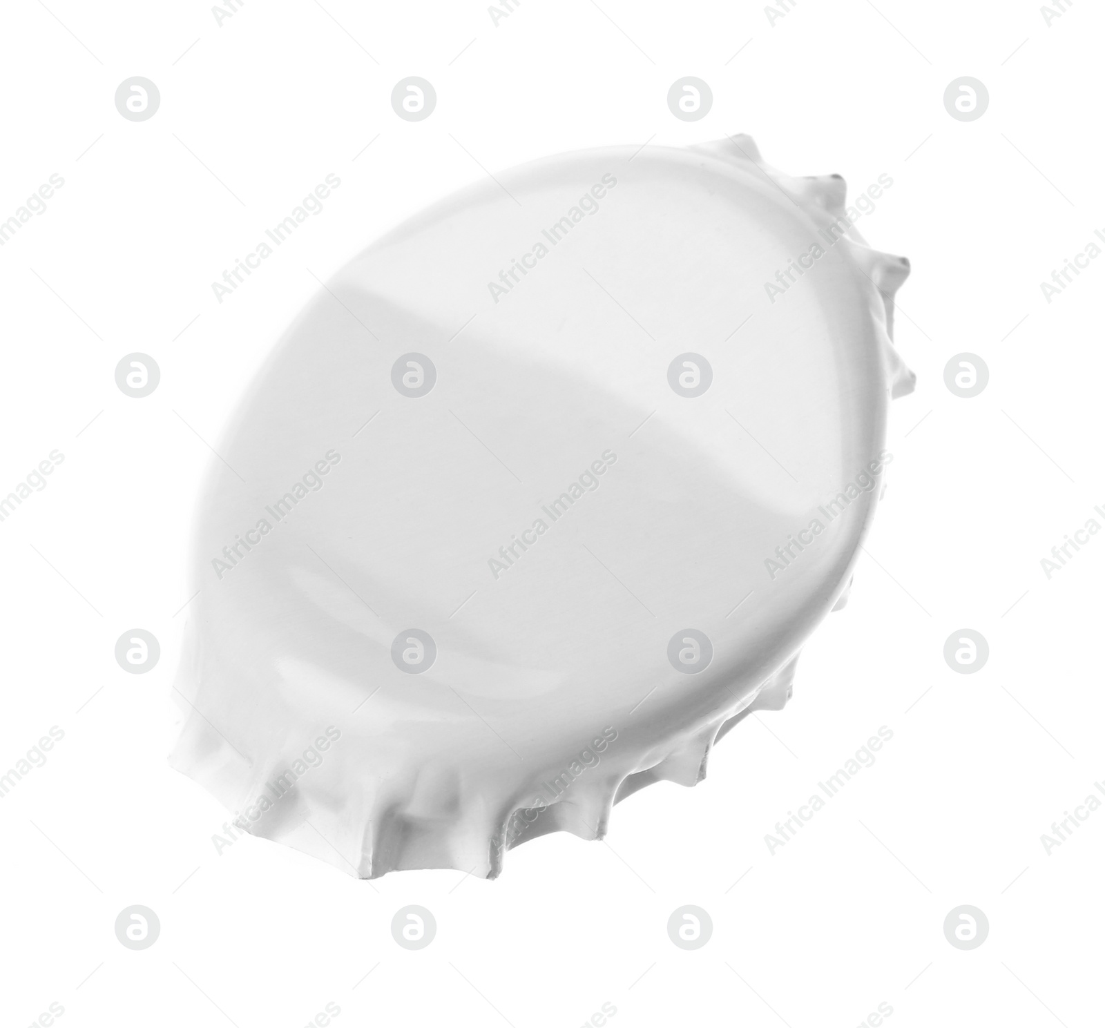 Photo of One blank beer bottle cap isolated on white