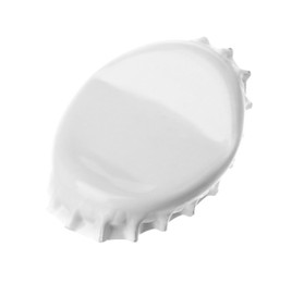 Photo of One blank beer bottle cap isolated on white