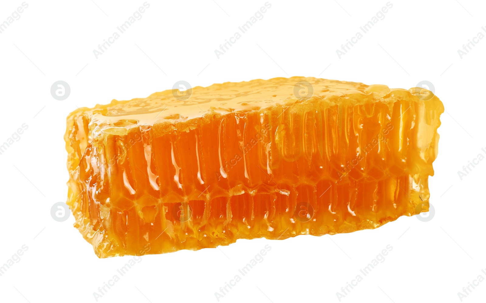 Photo of Natural honeycomb with tasty honey isolated on white