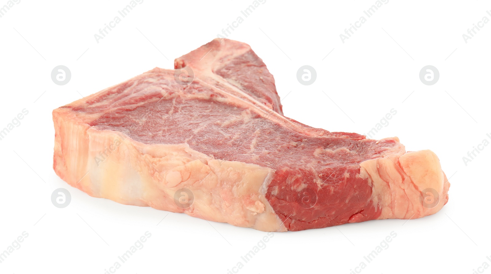 Photo of Raw t-bone beef steak isolated on white