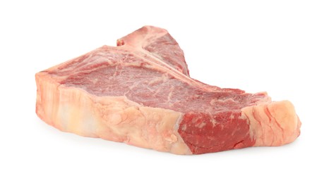 Photo of Raw t-bone beef steak isolated on white