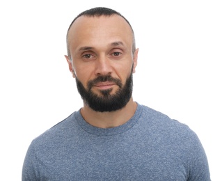 Photo of Portrait of handsome man on white background