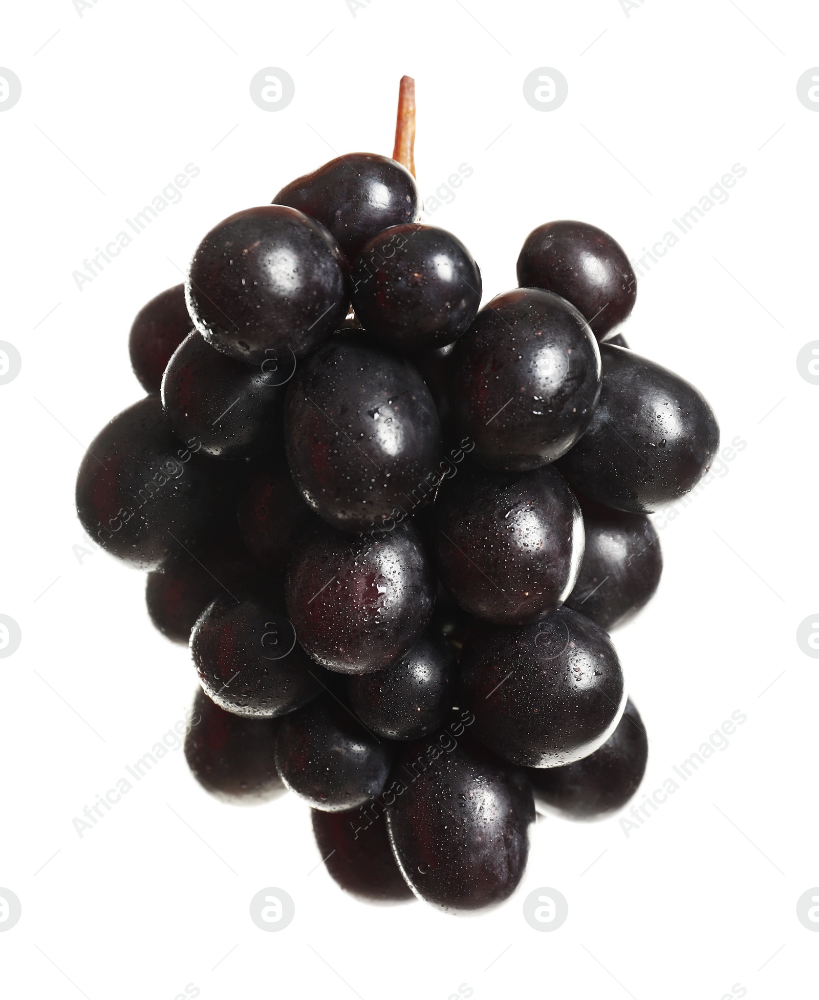 Photo of Bunch of fresh ripe juicy grapes on white background