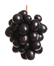 Bunch of fresh ripe juicy grapes on white background