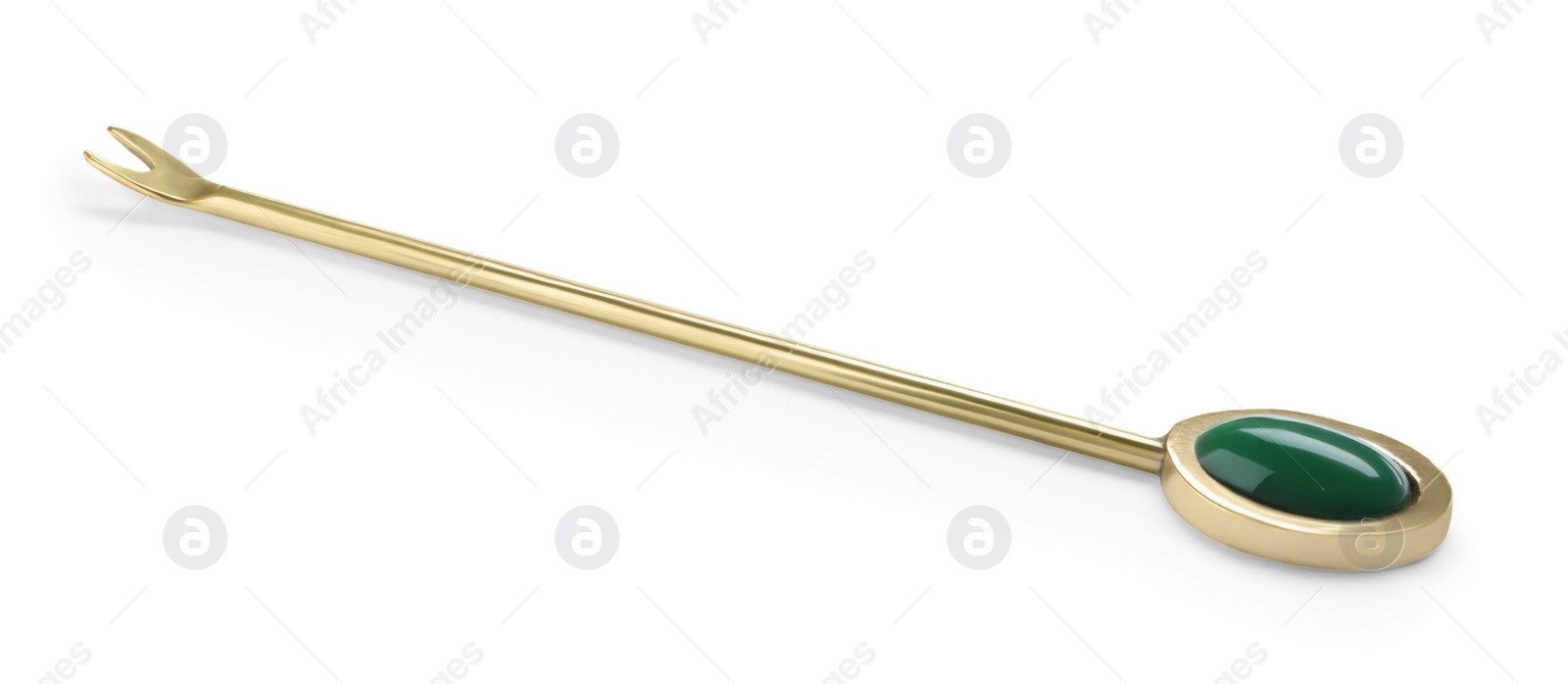 Photo of New stylish fork for canapes isolated on white