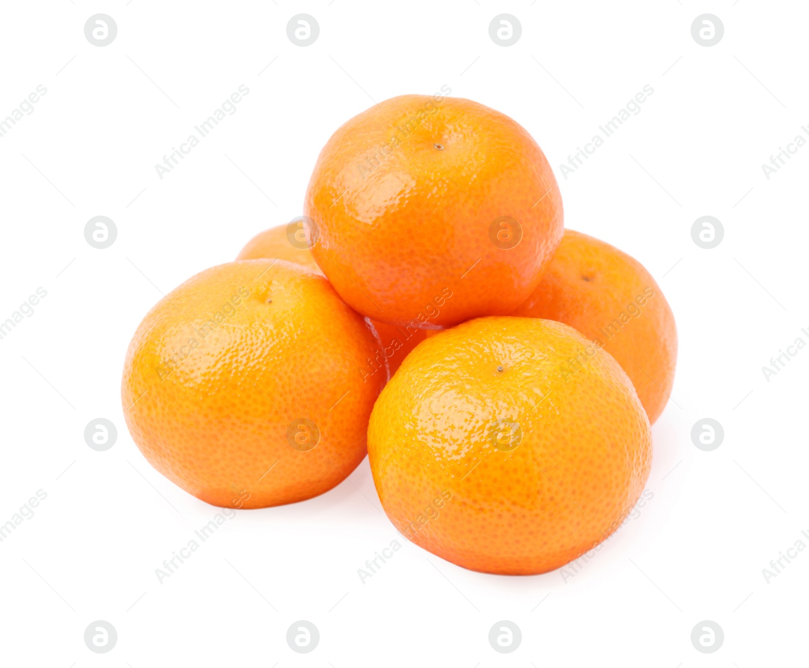 Photo of Fresh ripe juicy tangerines isolated on white