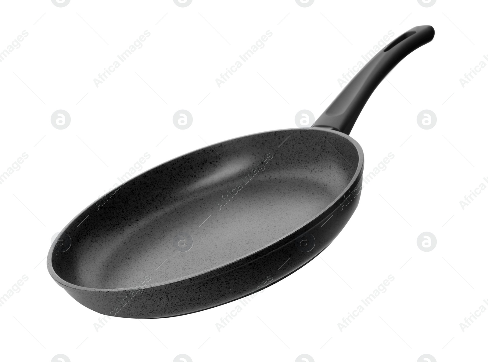 Photo of Empty modern frying pan isolated on white