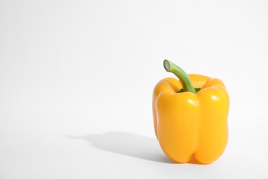 Photo of Raw ripe paprika pepper on white background