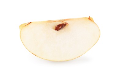 Slice of fresh apple pear isolated on white