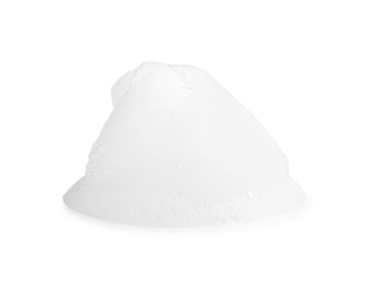 Photo of Sample of cosmetic foam on white background