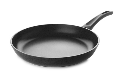 Photo of Modern clean frying pan isolated on white