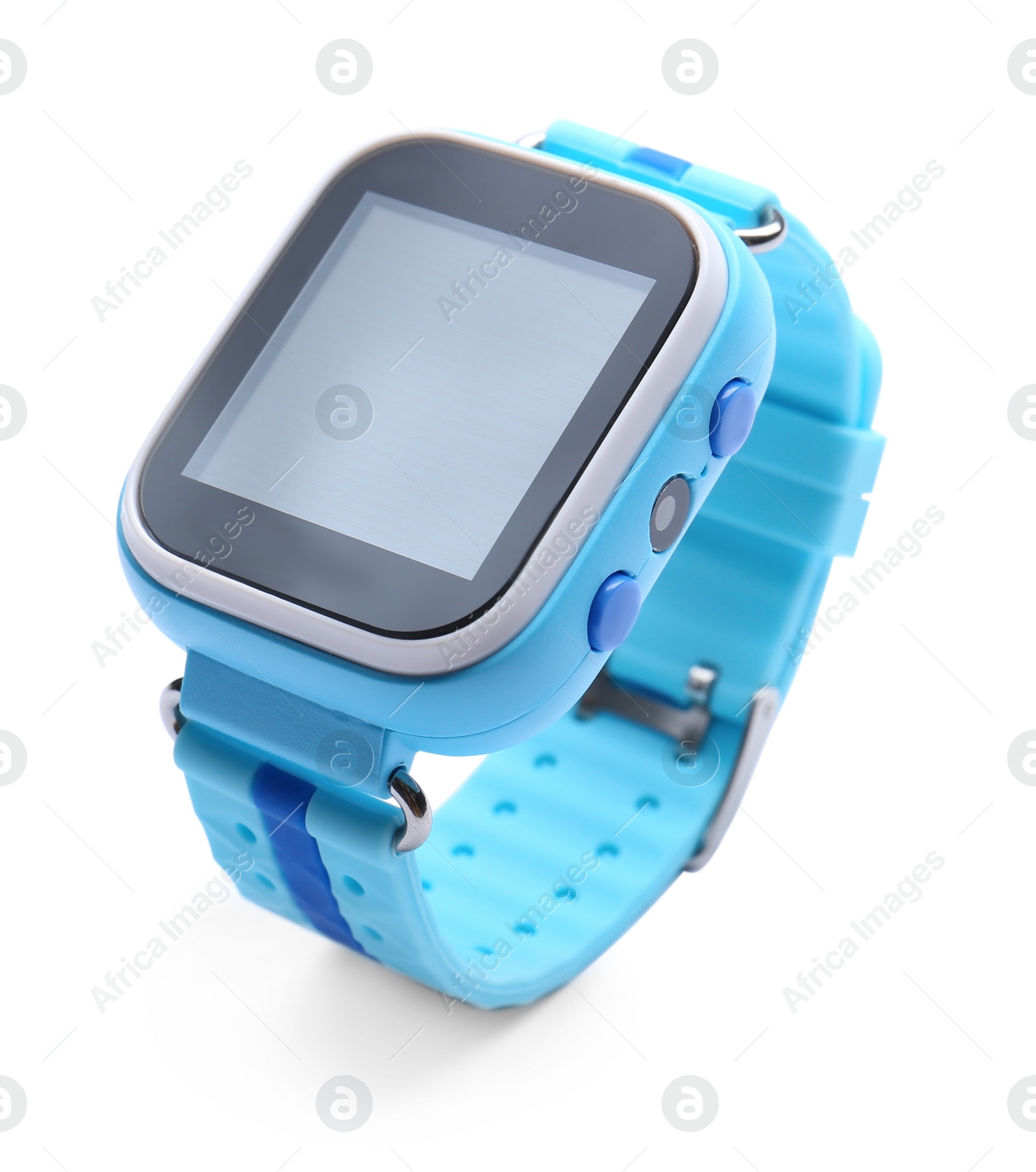 Photo of Modern stylish smart watch for kids isolated on white