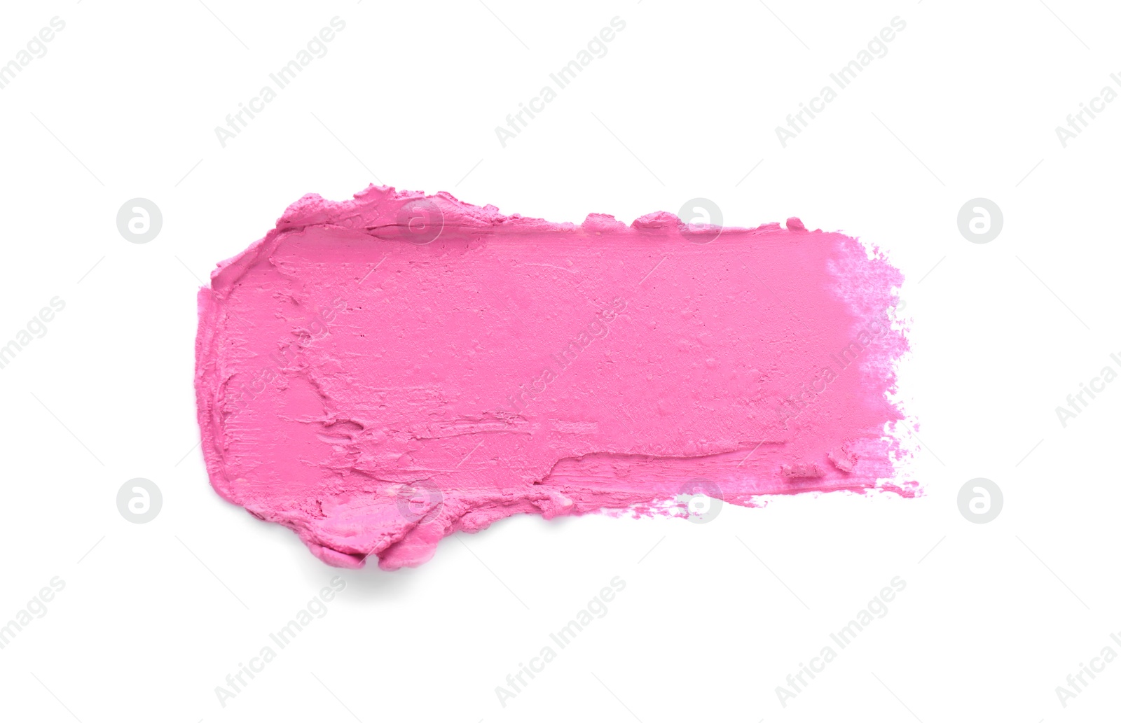 Photo of Swatch of lipstick isolated on white, top view