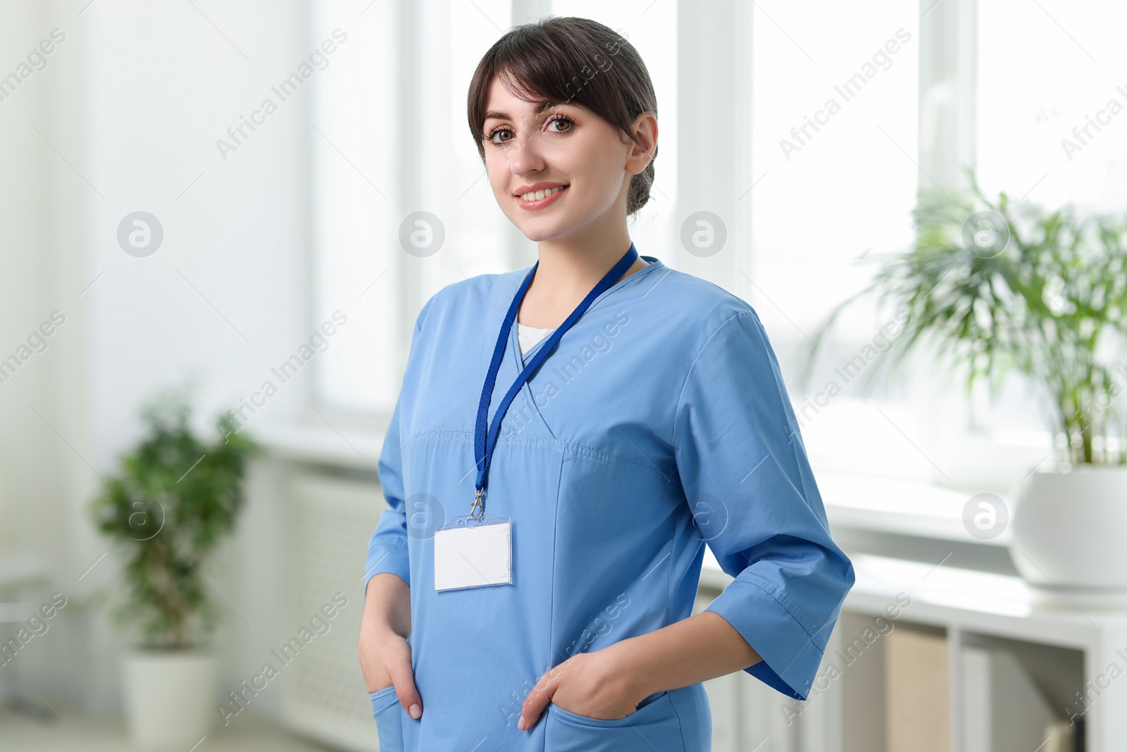 Photo of Portrait of smiling medical assistant in hospital