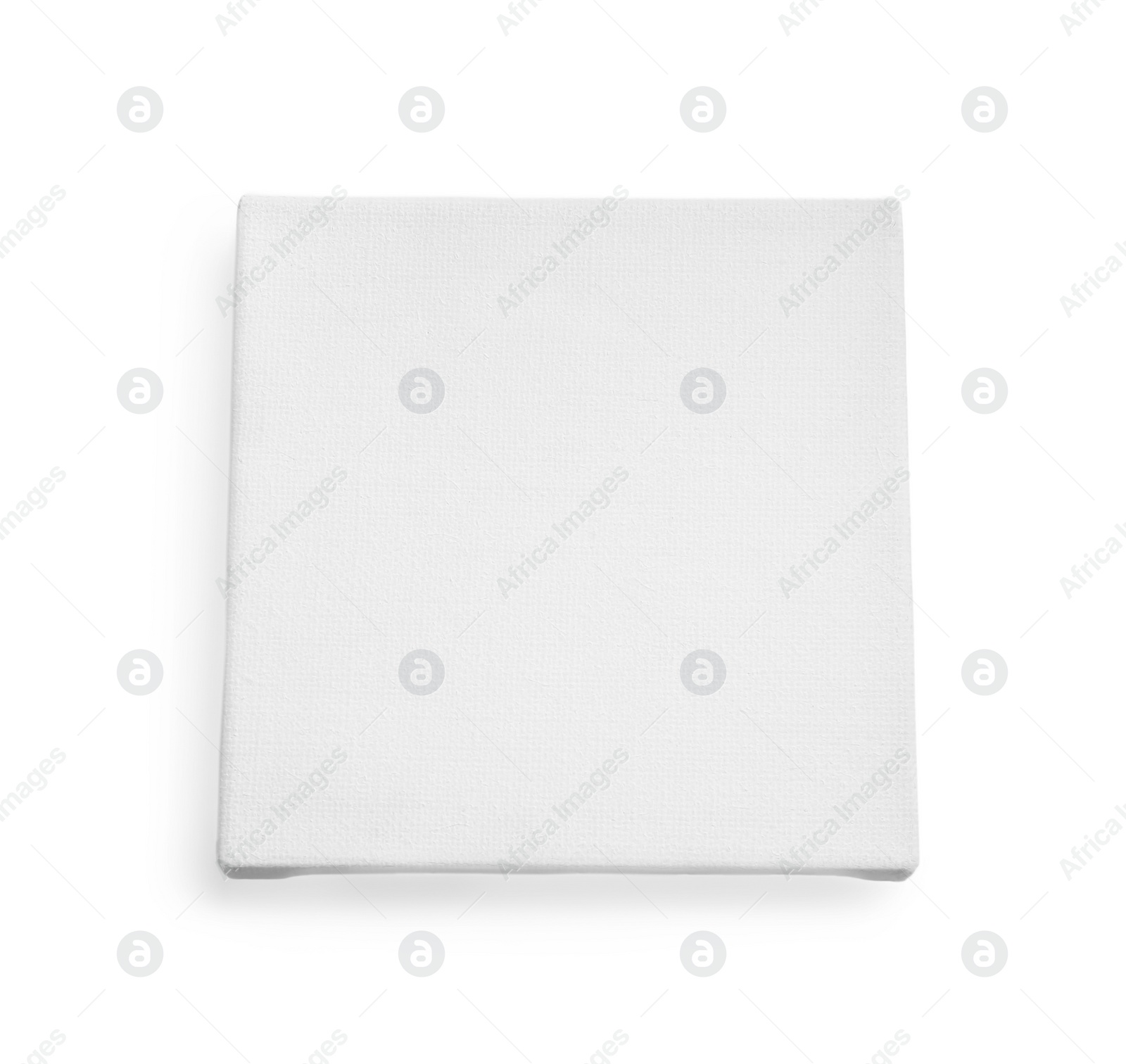 Photo of Blank canvas on white background, top view. Space for design