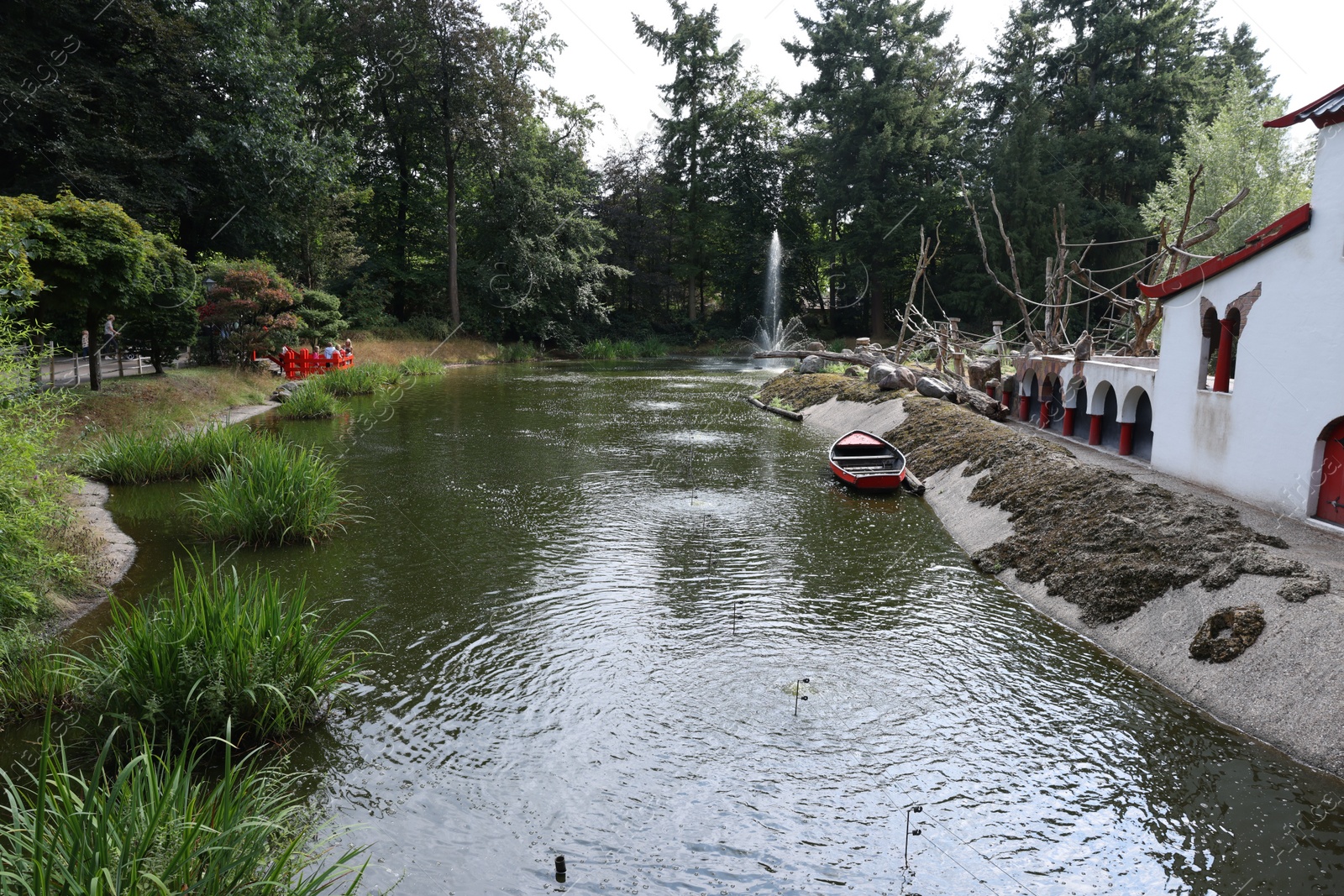 Photo of Amersfoort, the Netherlands - August 20, 2022: Beautiful view of canal in DierenPark