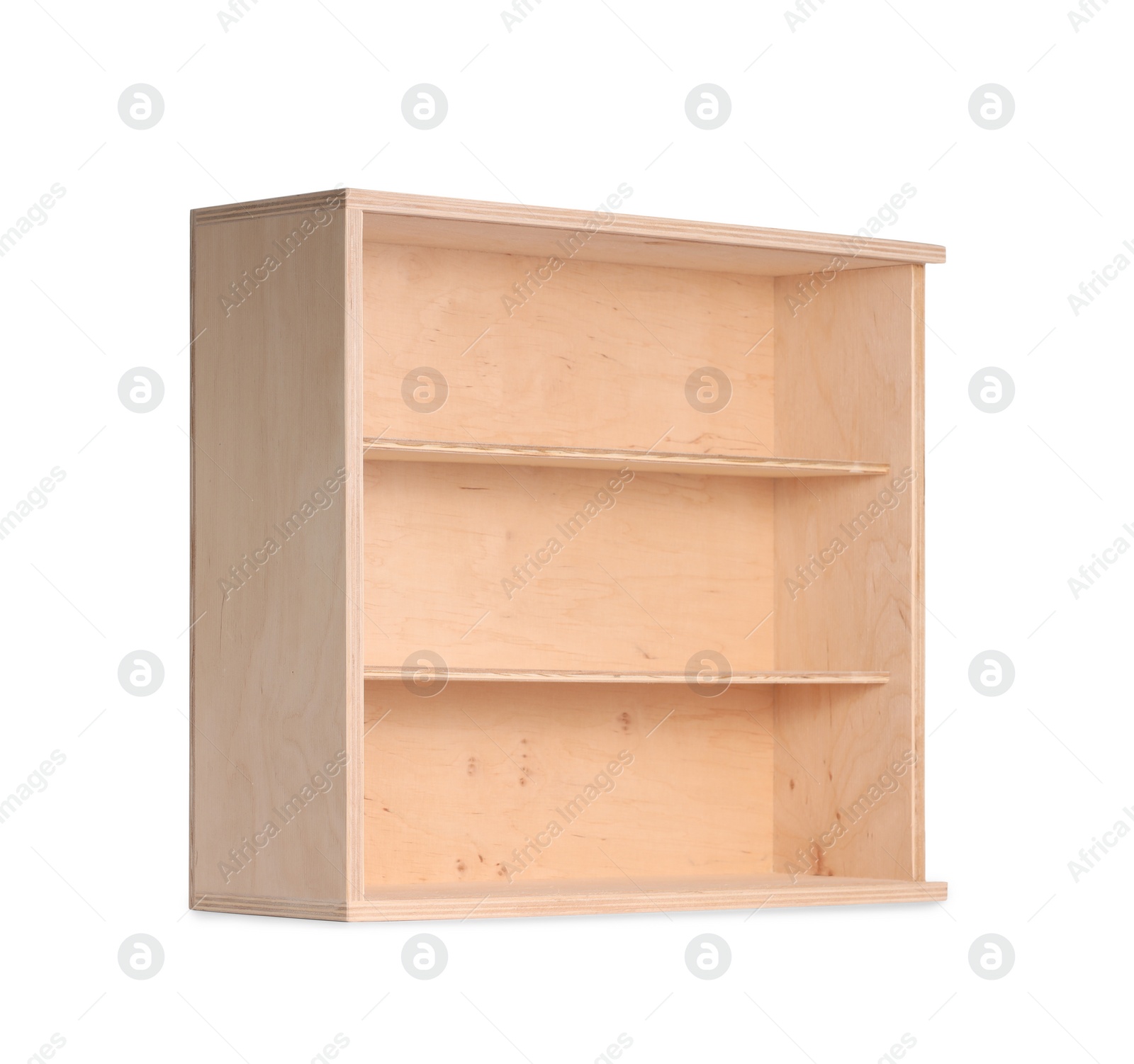 Photo of Empty wooden wine box isolated on white