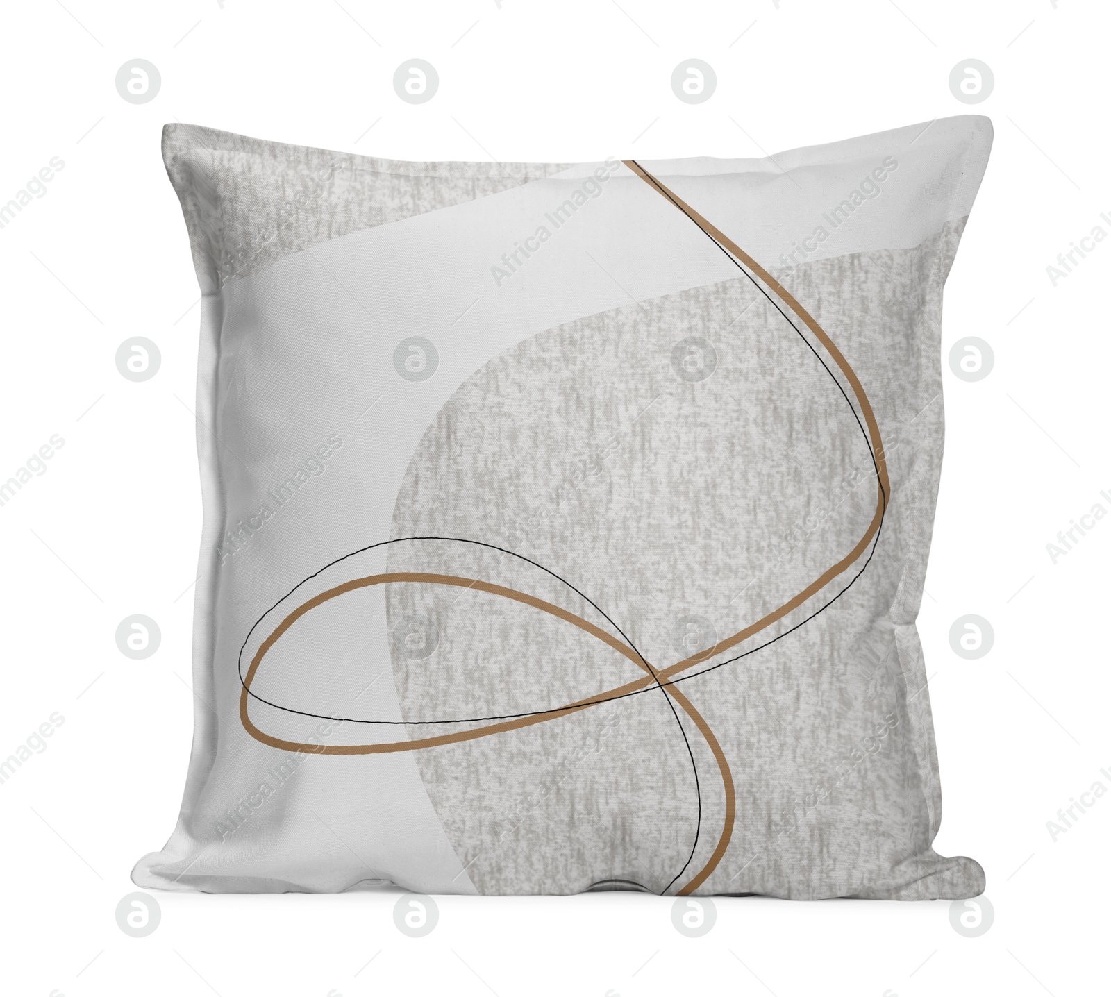 Image of Soft pillow with stylish print isolated on white