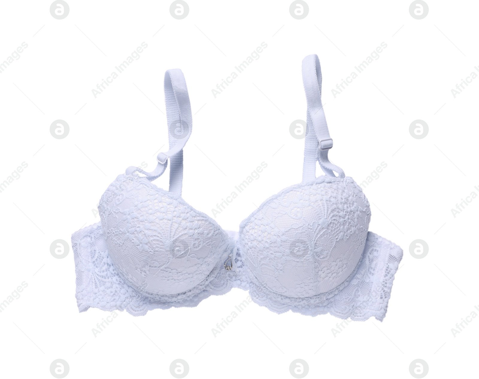 Photo of Elegant women's underwear isolated on white, top view
