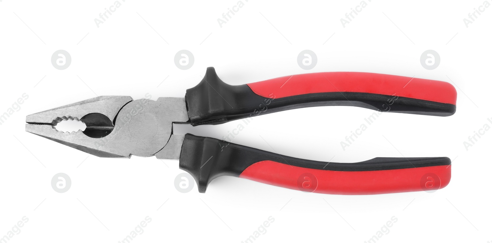 Photo of New combination pliers isolated on white, top view