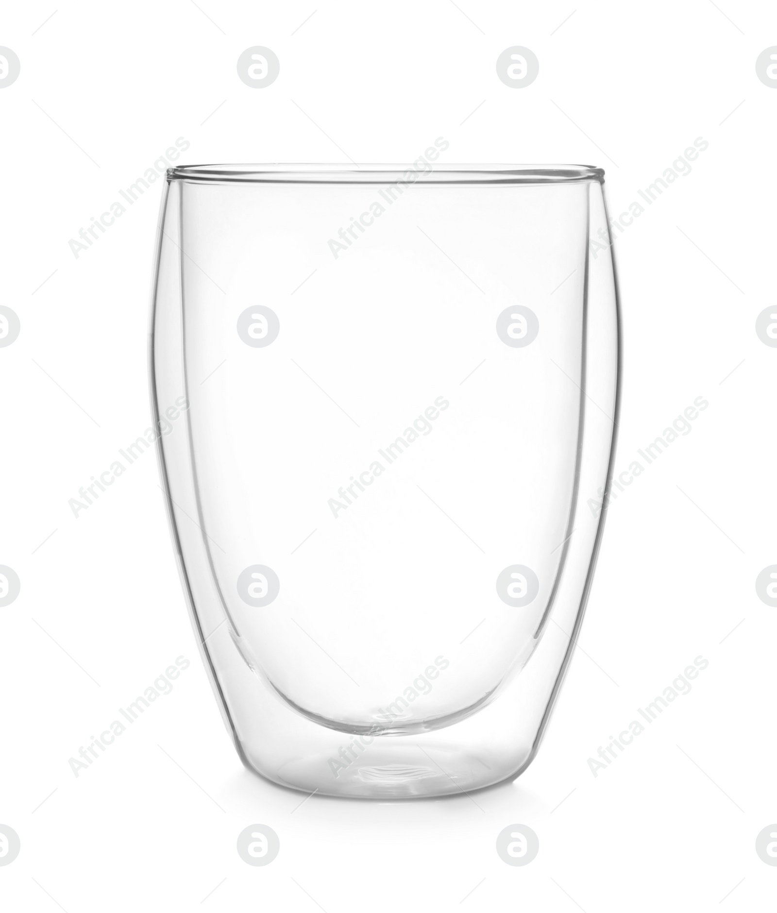 Photo of Empty double wall glass isolated on white