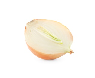Photo of Half of fresh onion isolated on white
