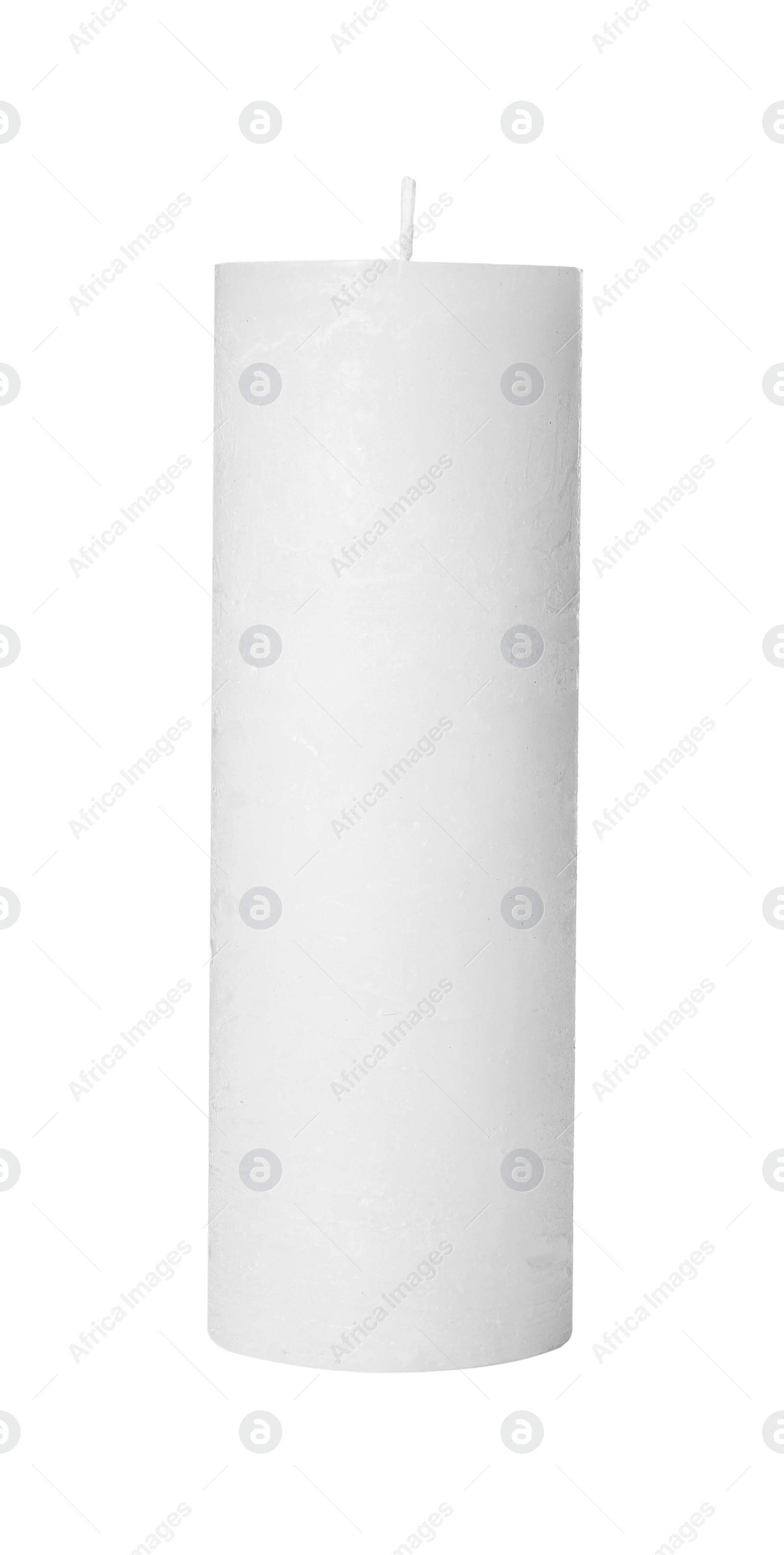 Photo of One scented wax candle on white background