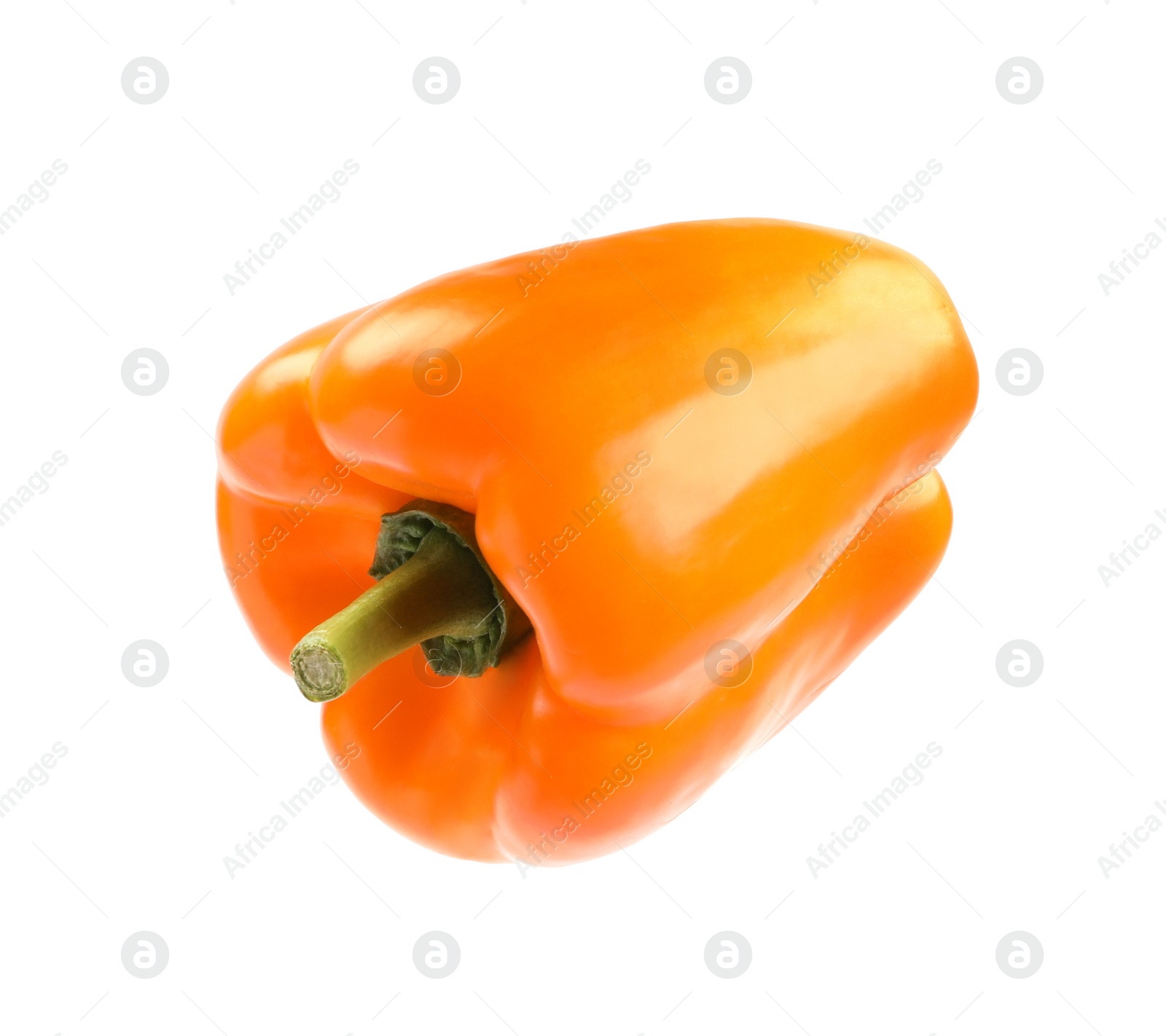 Photo of Ripe orange bell pepper isolated on white