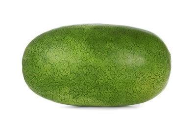 Photo of Delicious ripe Charleston grey watermelon isolated on white