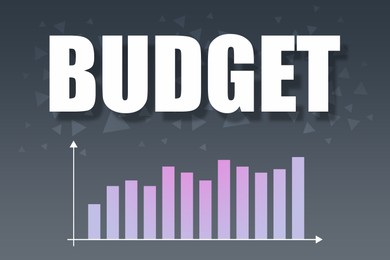 Illustration of Word Budget and graph on grey background