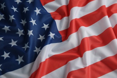 Flag of USA as background, top view