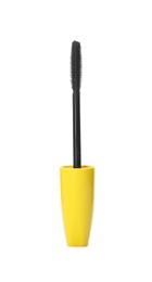 Photo of Mascara wand for eyelashes isolated on white. Makeup product