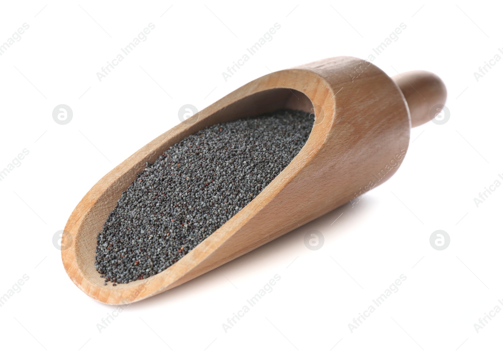 Photo of Scoop with poppy seeds isolated on white