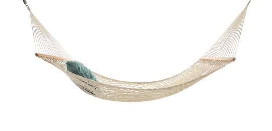 Photo of Comfortable hammock on white background